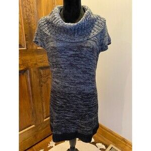L.E.I. Gray Black Knit Dress Junior Size XL Cowl Neck Stretch Comfortable Chic